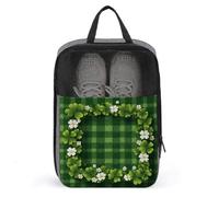 Sac de rangement anti-poussière pour chaussures de golf Motif trèfles Vert