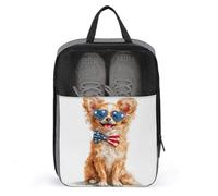 Sac de rangement anti-poussière pour chaussures de golf pour chien Chihuahua portant des lunettes de soleil pour voyage usage quotidien