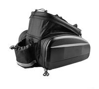 Sac de rangement arrière de vélo d'une capacité de 17 L/30 L, matériau EVA et polyester imperméable avec bande de sécurité réfléchissante, porte-bagages arrière convertible et sac à bandoulière (30 L)