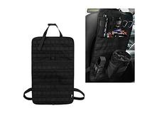 Sac de Rangement arrière pour siège de voiture tactique MOLLE avec bouteille/lampe de poche/sac de recyclage - Housse de siège de rangement temporaire pour garage temporaire armé de Lejie en Noir