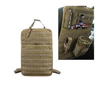 Sac de Rangement arrière pour siège de voiture tactique MOLLE avec bouteille/lampe de poche/sac de recyclage - Housse de siège de rangement temporaire pour garage temporaire armé