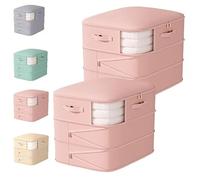 Sac de rangement auto-compressant Hueborne for couettes - Grand sac de compression triple couche, compact et sans vide, for literie, couettes et doudounes(2PCS- pink)