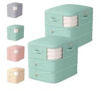 Sac de rangement auto-compressant Hueborne for couettes - Grand sac de compression triple couche, compact et sans vide, for literie, couettes et doudounes(2PCS-Light green)