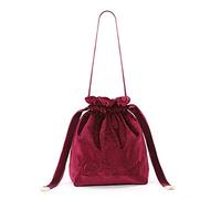 Sac de rangement avec cordon de serrage pour bijoux, articles de mariage, fête, rangement de perles, sac à cosmétiques, D (rouge vin S)