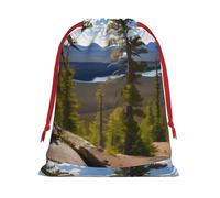 Sac de rangement avec imprimé sapin de Noël Moose Mountain - Pour fête d'anniversaire et vacances - Peut également être utilisé pour le rangement quotidien