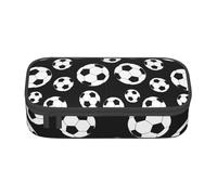 Sac de rangement avec motif abeille de dessin animé pour bureau, trousse à crayons, trousse à crayons, trousse de maquillage, Football Noir, One Size