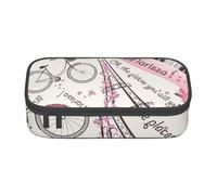 Sac de rangement avec motif abeille de dessin animé pour bureau, trousse à crayons, trousse à crayons, trousse de maquillage, Papillon de Paris romantique, One Size
