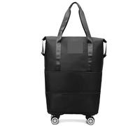 Sac de Rangement Bagages à roulettes, Chariot Voyage, poulie étanche, Portable, Pliable, Extensible, Mode, vêtements Grande capacité pour Voyage roulettes(Black)