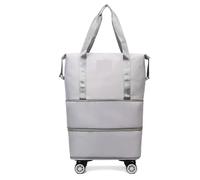 Sac de Rangement Bagages à roulettes, Chariot Voyage, poulie étanche, Portable, Pliable, Extensible, Mode, vêtements Grande capacité(Grey)