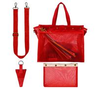 Sac de rangement Borehole Design - Sac de transport transparent en maille filet - Gestion des fils sans effort pour l'extérieur, l'école, petite amie, épouse, petite amie, sœur, fille, rouge, Siehe