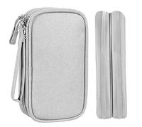Sac de Rangement Câble Électronique Pochette de Voyage 3 Couche Antichoc Anti Humide Organisateur d’Accessoires pour Disques Durs, Câbles, Téléphoner, USB, Carte SD (Gris)