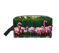 Sac de rangement coloré avec imprimé tie-dye - Trousse de maquillage de voyage, trousse de toilette, sac à main portable à fermeture éclair, Flamants roses colorés et fabuleux, Taille unique
