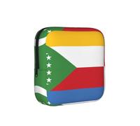 Sac de rangement compact pour serviette hygiénique drapeau des Comores pour femme - Portable et élégant avec fermeture éclair pour un transport quotidien