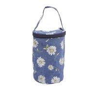 Sac de rangement cylindrique en fil, sac à crochet de crochet portable porteur de tricot de fils de fil portable pour les accessoires à tricotage à la maison et à l'utilisation du (Chrysanthème)