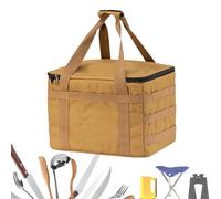 Sac de rangement de camping, 20 L, cube très résistant, 37 x 29 x 24 cm, organiseur de poubelle ergonomique, matériau résistant à l'eau, poignées renforcées, idéal pour kayak, université, randonnée