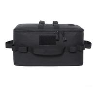 Sac de rangement de camping pliable et léger pour outils, ustensiles de cuisine, réservoirs de gaz, organiseur de grande capacité fabriqué en tissu Oxford 600D (noir)