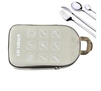 Sac de rangement de camping - Sac de rangement pour ustensiles de cuisine | Organiseur de couverts d'extérieur à suspendre pour adultes et femmes avec plusieurs poches | Porte-ustensiles de cuisine de