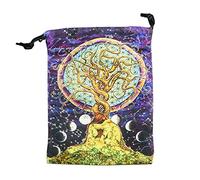 Sac De Rangement De Carte Tarot | Velvet Tarot Card Sac De Rangement | Sac de Protection Carte Jeu de Société Broderie | Sac Velours Composite imprimé Double Face 13x18cm Sac de R