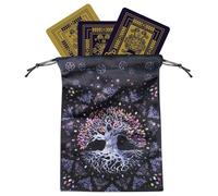 Sac de rangement de cartes de tarot - bouton pour corènes de velours, support de pont mystique | Cas sûr pour les voyages, accessoires spirituels Keepsake Bag, Soft Protective Sack pour Tarot, Comme