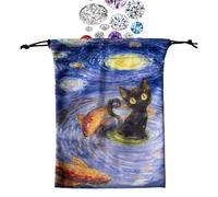 Sac De Rangement De Cartes De Tarot - Piste De Crampon En Velours Lissom De 13x18cm | Porte-pont Imprimé Numérique Pour Oracle, Cristaux, Dés, Bijoux Et Cartes À Jouer À Collectionner, Étui De Transpo