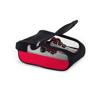 Sac de rangement de chaussures respirant pour l'extérieur - Sac de transport à fermeture éclair pour le sport et la maison - Sac de transport et étuis portables et légers, noir/rouge, side two piece