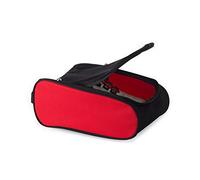 Sac de rangement de chaussures respirant pour l'extérieur - Sac de transport à fermeture éclair pour le sport et la maison - Sac de transport et étuis portables et légers, noir/rouge, E