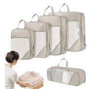 Sac de rangement de compression étanche - Soupchable de pochettes d'organisateur de voyage pliable de 5 pièces, sac de vêtements d'économie en polyester épais | Pour l'emballage des valises, des voyag