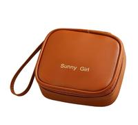 Sac de rangement de coussin hygiénique - étui de fermeture à glissière en cuir PU portable, support discret | Étui de roulement menstruel pour sac à fermeture sécurisée, organisateur vintage pe