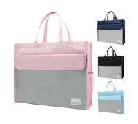 Sac de rangement de documents A3 - Organisateur de fichiers de grande capacité, étui de portefeuille d'art, dossier de transport en tissu Oxford | Cahier stylo billet porte-revues école de commerce bu