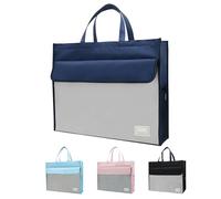 Sac de rangement de documents A3 - Organisateur de fichiers de grande capacité, étui de portefeuille d'art, dossier de transport en tissu Oxford | Cahier stylo billet porte-revues école de commerce bu