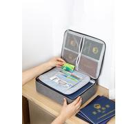 Sac De Rangement De Documents Multicouche De Grande Capacité Avec Serrure",Étui Pour Bombes De Passeport,Valise D'évaluation De Fichiers De Certificat,"Maison Et Voyage - Type Grey Unlocked
