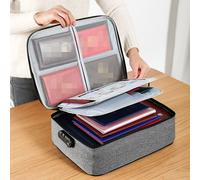 Sac De Rangement De Documents Multicouche De Grande Capacité Avec Serrure",Étui Pour Bombes De Passeport,Valise D'évaluation De Fichiers De Certificat,"Maison Et Voyage - Type Grey With Lock
