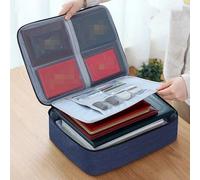 Sac De Rangement De Documents Multicouche De Grande Capacité Avec Serrure",Étui Pour Bombes De Passeport,Valise D'évaluation De Fichiers De Certificat,"Maison Et Voyage - Type Dark Blue Unlocked