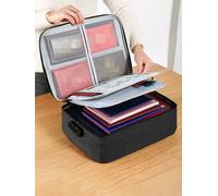 Sac De Rangement De Documents Multicouche De Grande Capacité Avec Serrure",Étui Pour Bombes De Passeport,Valise D'évaluation De Fichiers De Certificat,"Maison Et Voyage - Type Black With Lock