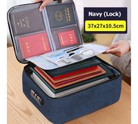 Sac De Rangement De Documents",Multicouche,Grande Capacité,Multifonction,Fichiers De Certificat Pour Documents,S,Accessoires,"Fournitures - Type 3layer Navy(Lock)