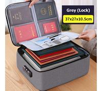 Sac De Rangement De Documents",Multicouche,Grande Capacité,Multifonction,Fichiers De Certificat Pour Documents,S,Accessoires,"Fournitures - Type 3layer Grey(Lock)