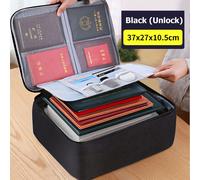 Sac De Rangement De Documents",Multicouche,Grande Capacité,Multifonction,Fichiers De Certificat Pour Documents,S,Accessoires,"Fournitures - Type 3layer Black(Unlock)