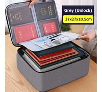 Sac De Rangement De Documents",Multicouche,Grande Capacité,Multifonction,Fichiers De Certificat Pour Documents,S,Accessoires,"Fournitures - Type 3layer Grey(Unlock)