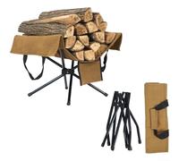 Sac de rangement de grande capacité pour bois de chauffage avec cadre en aluminium robuste pour utilisation en plein air, toile résistante à l'usure, design pliable (jaune)