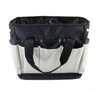 Sac de rangement de jardin multifonction avec compartiments multiples - 34 x 17 x 30 cm - Imperméable - En tissu Oxford 600D robuste - Pour outils de jardin, outils et accessoires ménagers - Noir et