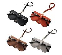 Sac De Rangement De Lunettes Simples 4 Pièces, Sac De Lunettes En Cuir Pu, Sac De Protection De Lunettes, Sac De Lunettes À Lanière, Sac De Lunettes Portable