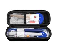 Sac de rangement de médecine de voyage, 8.46x3.54x2.28 pouce Organisateur de frais avec affichage de température pour le transport de médicaments sûrs, conteneur portable pour avion, voiture, hôpital,