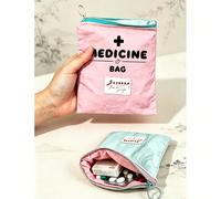 Sac de rangement de médicaments portable, boîte à pilules, trousse de premiers secours, sac de maquillage, porte-monnaie, motif de lettre médicale Rose 1 pièce,Violet 1 pièce,Jaune 1 pièce,Vert 1 pièc