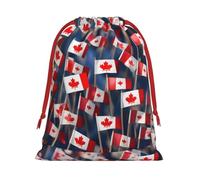 Sac de rangement de nombreux petits drapeaux canadiens pour Noël, fête d'anniversaire, vacances, il peut également être utilisé pour le rangement quotidien