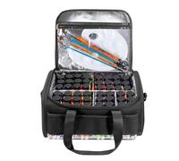 Sac de rangement de peinture acrylique - Sangles de grande capacité | Support de transport Oxford, compartiments de rangement pour outils pour 60 goupillons | Mallette de transport de studio