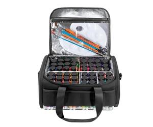 Sac de rangement de peinture acrylique - Sangles de grande capacité | Support de transport Oxford, compartiments de rangement pour outils pour 60 goupillons | Mallette de transport de studio