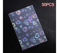 Sac De Rangement De Protection Pour Cartes Photo,Protecteur De Cartes,Chargeurs Hauts De Gamme,C?ur D'amour Scintillant,Feux D'artifice,Manches De Carte Photo,Idole,Paquet De 50 - Type Loving Heart