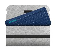 Sac de rangement de protection pour clavier Logitech K380, étui de voyage en feutre avec couverture intégrale, organisateur anti-chocs et anti-poussière pour accessoires de clavier sans fil (gris