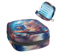 Sac de rangement de serviettes hygiéniques, sac menstruel pour l'école, les adolescentes, les pizzas galaxie, pochette portable avec fermeture éclair, sac de serviettes hygiéniques porte-tampons pour