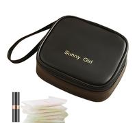 Sac de rangement de tampons sanitaires - Soupchée à glissière en cuir PU portable, support discret | Étui à pad menstrual pour un sac à main avec fermeture sécurisée, organisateur d'époque pour les ad